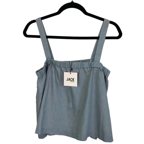 NWT JACK by BB Dakota Blue Chambray Tank Adjustable Straps Swingy Size Medium - Picture 1 of 8